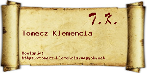 Tomecz Klemencia névjegykártya